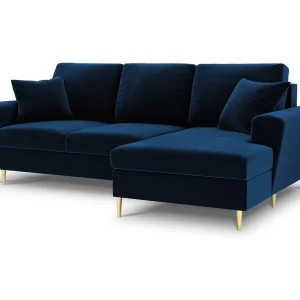 Converteerbare hoekbank rechts met opbergdoos "Kyoto" 4 zitplaatsen, Flueel, Koningsblauw – 241x145x88cm Converteerbare hoekbank rechts met opbergdoos "Kyoto" 4 zitplaatsen, Flueel, Koningsblauw – 241x145x88cm