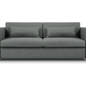 Converteerbare bank "Yanis" 2 zitplaatsen, Structurele stof, Grijs – 182x102x80cm Converteerbare bank "Yanis" 2 zitplaatsen, Structurele stof, Grijs – 182x102x80cm