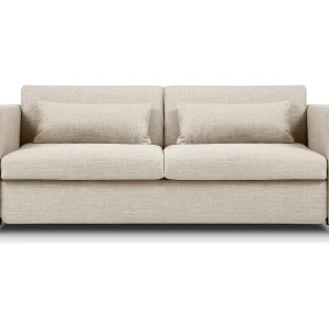 Converteerbare bank "Yanis" 2 zitplaatsen, Structurele stof, Beige – 182x102x80cm Converteerbare bank "Yanis" 2 zitplaatsen, Structurele stof, Beige – 182x102x80cm