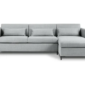 Converteerbare hoekbank rechts met opbergdoos "Yanis" 4 zitplaatsen, Structurele stof, Lichtgrijs – 260x170x80cm Converteerbare hoekbank rechts met opbergdoos "Yanis" 4 zitplaatsen, Structurele stof, Lichtgrijs – 260x170x80cm