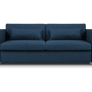 Converteerbare bank "Yanis" 2 zitplaatsen, Structurele stof, Blauw – 182x102x80cm Converteerbare bank "Yanis" 2 zitplaatsen, Structurele stof, Blauw – 182x102x80cm