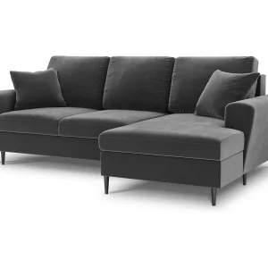Converteerbare hoekbank rechts met opbergdoos "Kyoto" 4 zitplaatsen, Flueel, Lichtgrijs – 241x145x88cm Converteerbare hoekbank rechts met opbergdoos "Kyoto" 4 zitplaatsen, Flueel, Lichtgrijs – 241x145x88cm