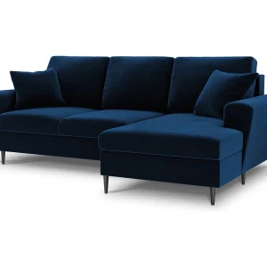 Converteerbare hoekbank rechts met opbergdoos "Kyoto" 4 zitplaatsen, Flueel, Koningsblauw – 241x145x88cm Converteerbare hoekbank rechts met opbergdoos "Kyoto" 4 zitplaatsen, Flueel, Koningsblauw – 241x145x88cm