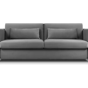 Converteerbare bank "Yanis" 2 zitplaatsen, Flueel, Donkergrijs – 182x102x80cm Converteerbare bank "Yanis" 2 zitplaatsen, Flueel, Donkergrijs – 182x102x80cm