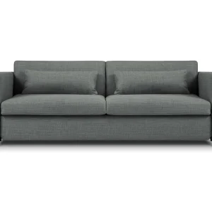 Converteerbare bank "Yanis" 3 zitplaatsen, Structurele stof, Grijs – 202x102x80cm Converteerbare bank "Yanis" 3 zitplaatsen, Structurele stof, Grijs – 202x102x80cm