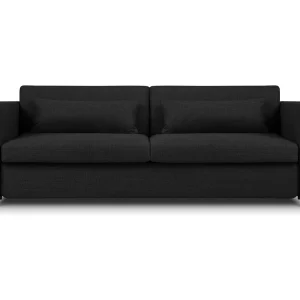 Converteerbare bank "Yanis" 3 zitplaatsen, Structurele stof, Donkergrijs – 202x102x80cm Converteerbare bank "Yanis" 3 zitplaatsen, Structurele stof, Donkergrijs – 202x102x80cm