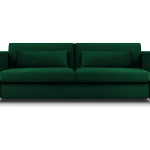 Converteerbare bank "Yanis" 3 zitplaatsen, Flueel, Flessengroen – 202x102x80cm Converteerbare bank "Yanis" 3 zitplaatsen, Flueel, Flessengroen – 202x102x80cm