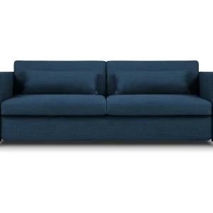 Converteerbare bank "Yanis" 3 zitplaatsen, Structurele stof, Blauw – 202x102x80cm Converteerbare bank "Yanis" 3 zitplaatsen, Structurele stof, Blauw – 202x102x80cm