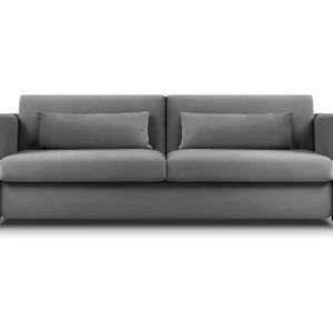 Converteerbare bank "Yanis" 3 zitplaatsen, Flueel, Donkergrijs – 202x102x80cm Converteerbare bank "Yanis" 3 zitplaatsen, Flueel, Donkergrijs – 202x102x80cm