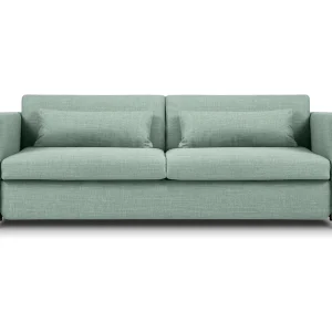 Converteerbare bank "Yanis" 3 zitplaatsen, Structurele stof, Munt – 202x102x80cm Converteerbare bank "Yanis" 3 zitplaatsen, Structurele stof, Munt – 202x102x80cm
