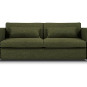 Converteerbare bank "Yanis" 2 zitplaatsen, Structurele stof, Groente – 182x102x80cm Converteerbare bank "Yanis" 2 zitplaatsen, Structurele stof, Groente – 182x102x80cm
