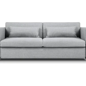 Converteerbare bank "Yanis" 2 zitplaatsen, Structurele stof, Lichtgrijs – 182x102x80cm Converteerbare bank "Yanis" 2 zitplaatsen, Structurele stof, Lichtgrijs – 182x102x80cm