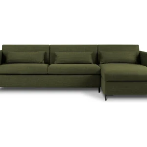 Converteerbare hoekbank rechts met opbergdoos "Yanis" 5 zitplaatsen, Structurele stof, Groente – 280x170x80cm Converteerbare hoekbank rechts met opbergdoos "Yanis" 5 zitplaatsen, Structurele stof, Groente – 280x170x80cm