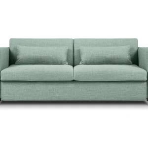 Converteerbare bank "Yanis" 2 zitplaatsen, Structurele stof, Munt – 182x102x80cm Converteerbare bank "Yanis" 2 zitplaatsen, Structurele stof, Munt – 182x102x80cm