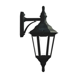CLIC CLAC 6 klassieke stijl wandlamp – H 46 cm x breedte 23 cm – E27 42W – polyamide – ip44 – zwart