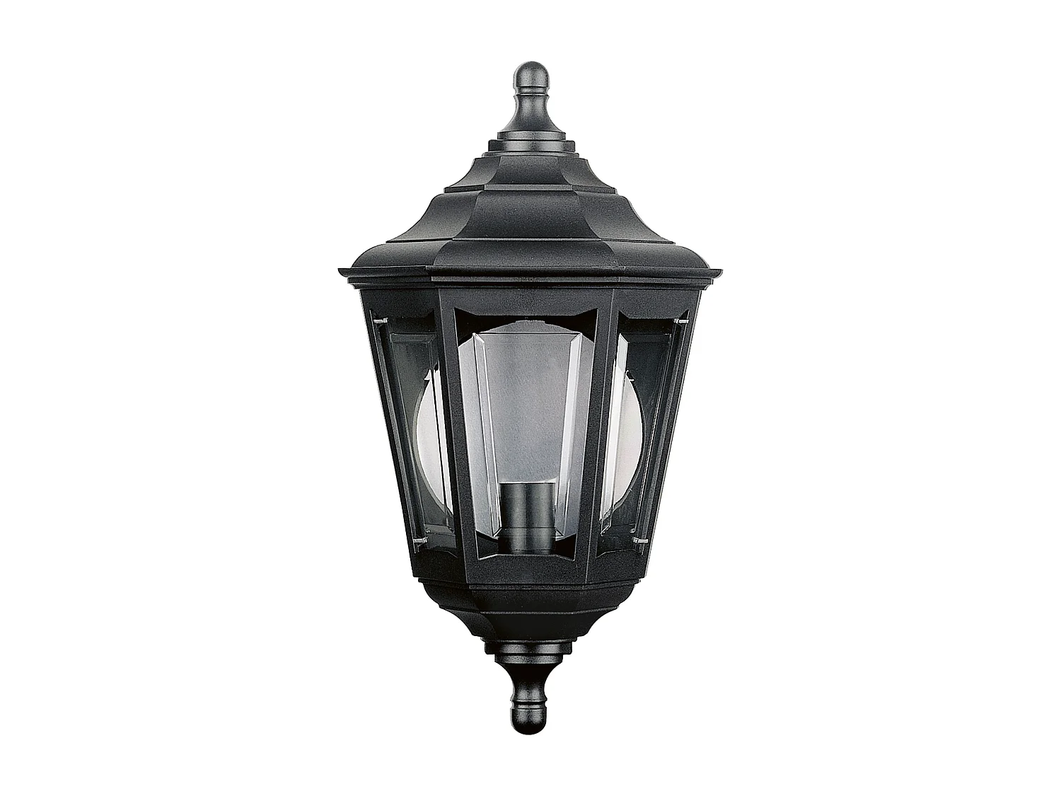 CLIC CLAC 6 klassieke stijl wandlamp - H 44 cm x breedte 25 cm - E27 42W - polyamide - ip44 - zwart