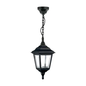 CLIC CLAC 4 klassieke stijl plafondlamp – H 75 cm x breedte 20 cm – E27 42W – polyamide – IP44 – zwart