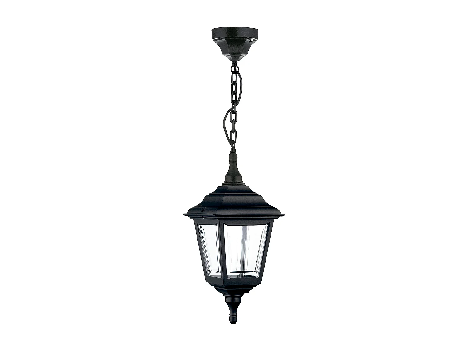 CLIC CLAC 4 klassieke stijl plafondlamp - H 75 cm x breedte 20 cm - E27 42W - polyamide - IP44 - zwart