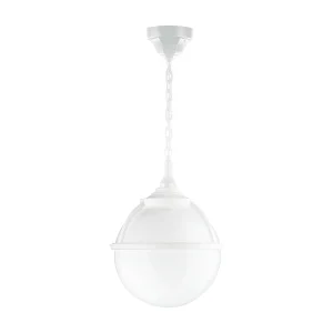 CLIC CLAC 6 klassieke stijl plafondlamp – H 75 cm x D.ø27 cm – E27 42W – opaal bol – polyamide – ip44 – wit