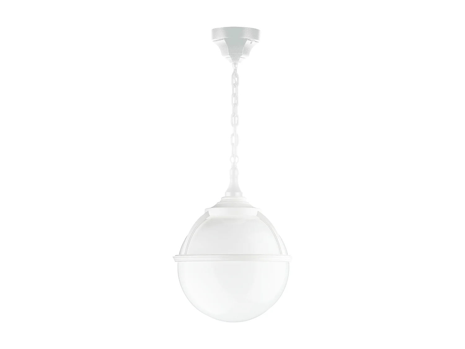 CLIC CLAC 6 klassieke stijl plafondlamp - H 75 cm x D.ø27 cm - E27 42W - opaal bol - polyamide - ip44 - wit