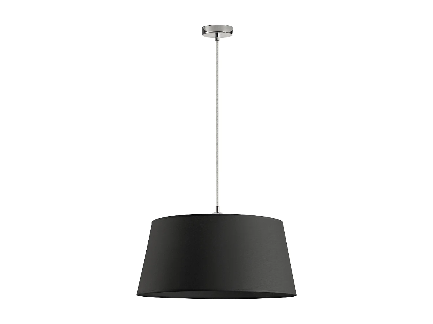Deckenleuchte FIRENZE im klassischen und modernen Stil – Höhe 190 cm – transparentes Kabel – Lampenschirm ø50 cm – E27 60W – IP20 – Stahl und Beige
