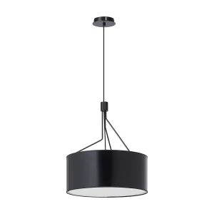 DIAGONAL plafondlamp moderne stijl – H 150 cm – 3x E27 13W – kunststof lampenkap ø50 cm – staal en zwart – IP20 – binnen DIAGONAL plafondlamp moderne stijl – H 150 cm – 3x E27 13W – kunststof lampenkap ø50 cm – staal en zwart – IP20 – binnen