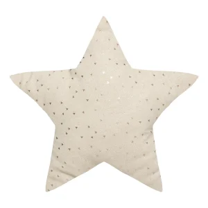 Decoratief Kussen Ster Berlingot Beige 40 x 40 cm Metallic Sterrenmotieven
