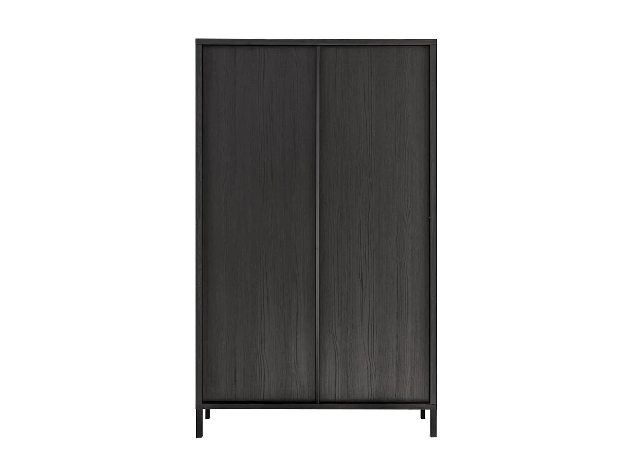 Buffet design met 2 deuren in hout collectie IRON. Kleur zwart eiken