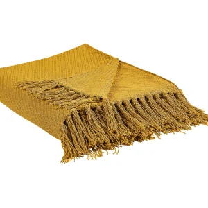 Deken mosterdgeel 125 x 150 cm YARSA Deken mosterdgeel 125 x 150 cm YARSA