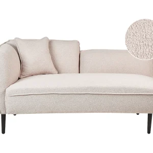 Chaise longue linkszijdig bouclé lichtbeige CHEVANNES