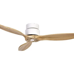 MISTRAL moderne stijl plafondventilator – DC-motor – 24W SMD LED – K select – afstandsbediening – zonder licht – 3 bladen – ø132 cm – staal en hout – esdoorn MISTRAL moderne stijl plafondventilator – DC-motor – 24W SMD LED – K select – afstandsbediening – zonder licht – 3 bladen – ø132 cm – staal en hout – esdoorn