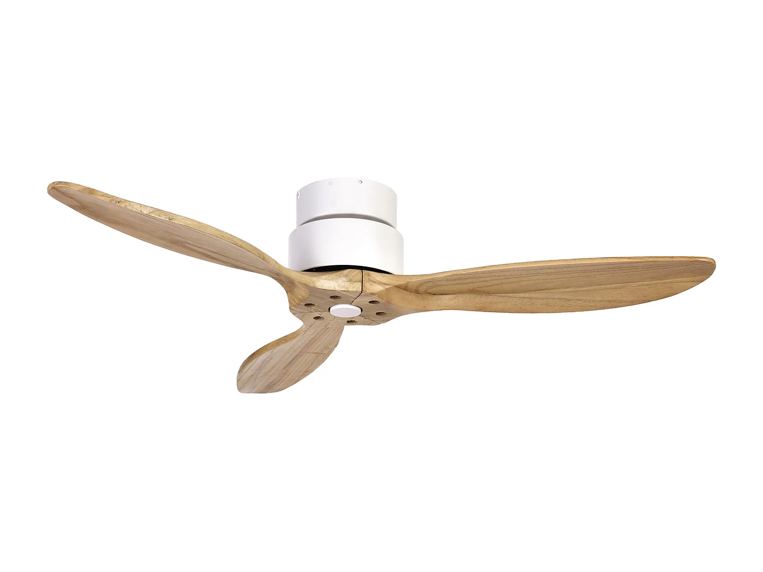 MISTRAL moderne stijl plafondventilator - DC-motor - 24W SMD LED - K select - afstandsbediening - zonder licht - 3 bladen - ø132 cm - staal en hout - esdoorn