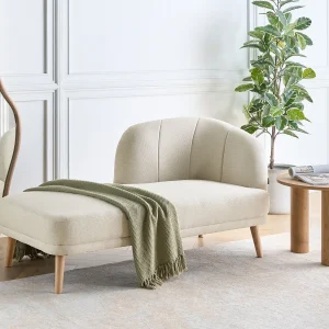 Chaise longue stof lichtbeige rechtszijdig TANLAY Chaise longue stof lichtbeige rechtszijdig TANLAY