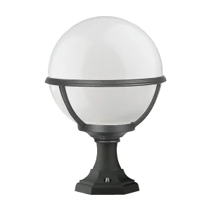 CLIC CLAC GLOBO Außenleuchte im klassischen Stil – H. 42 cm x T. ø27 cm – E27 42 W – Polyamid – Polycarbonat-Kugel – IP44 – Schwarz