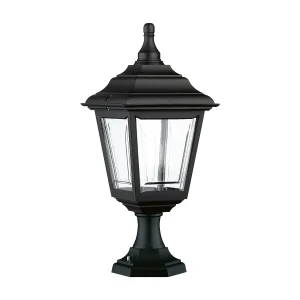 CLIC CLAC 4 Außenleuchte im klassischen Stil – Höhe 43 cm x Breite 20,5 cm – E27 42 W – Polyamid – IP44 – Schwarz