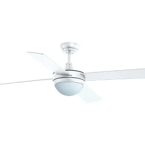 Deckenventilator NICK im modernen und vielseitigen Stil – Stahl – Weiß – 4 Flügel – Fernbedienung – E27 max. 2x 6W – IP20 Deckenventilator NICK im modernen und vielseitigen Stil – Stahl – Weiß – 4 Flügel – Fernbedienung – E27 max. 2x 6W – IP20