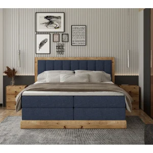 Continentalbed ALMA – Comfortabel ontwerp met een lengte van 152 cm, hoogwaardige matras, 140×200 cm – Kleur: Blauw