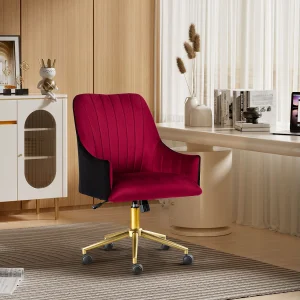 Bureaustoel in hoogte verstelbaar draaistoel fluwelen bureaustoel make-up stoel met wielen, fauteuil fluwelen stoel voor slaapkamer/studeerkamer