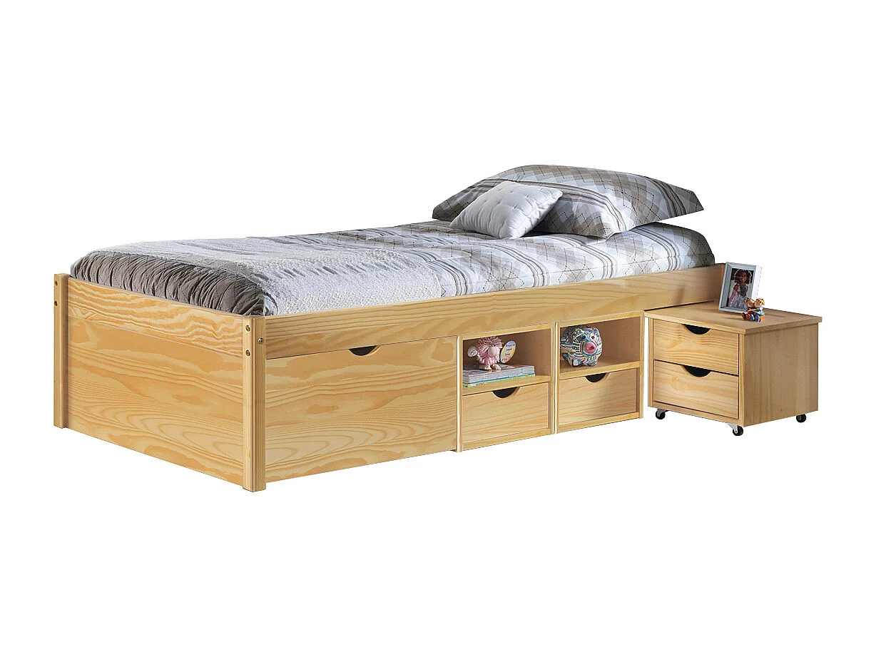 Cluse bed 90x200 cm natuur.
