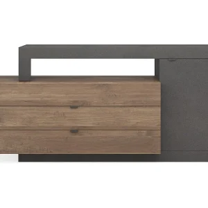 Buffet 1 deur 2 laden, collectie DOMI, betoneffect/antracietgrijs
