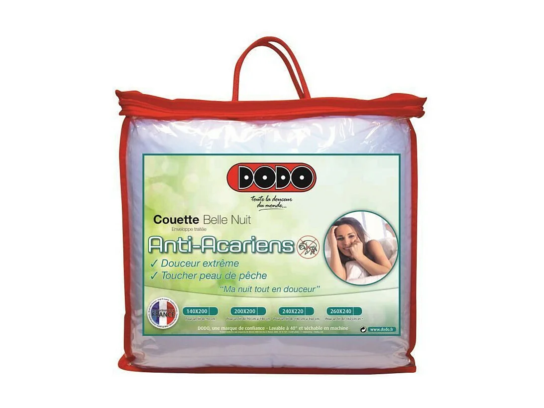 Deken met gemiddelde temperatuur 350g/m² BELLE NUIT 140x200cm - Polyester anti-mijt - Gemaakt in Frankrijk