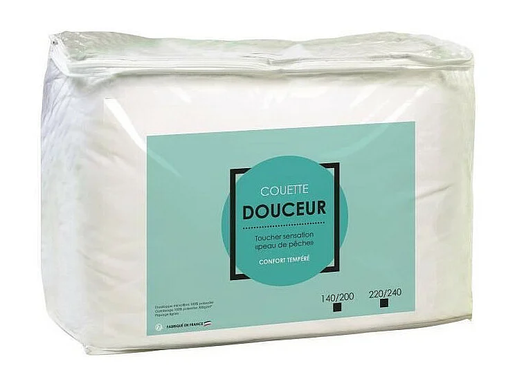 Deken van Microvezel 140x200cm Hoes van Polyester - Vulling 300g/m² - Gemaakt in Frankrijk
