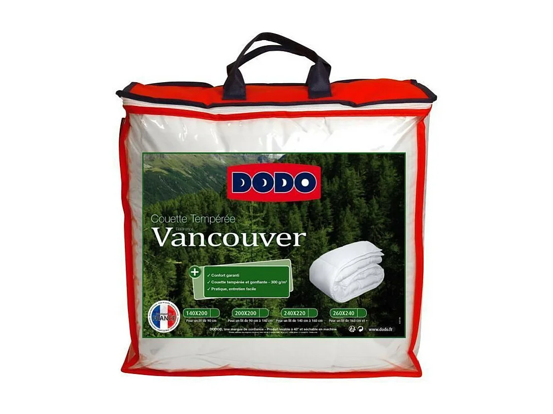 Deken met gematigde temperatuur Vancouver - Wit 220 x 240 cm - Cocooning Comfort - Franse Fabricage