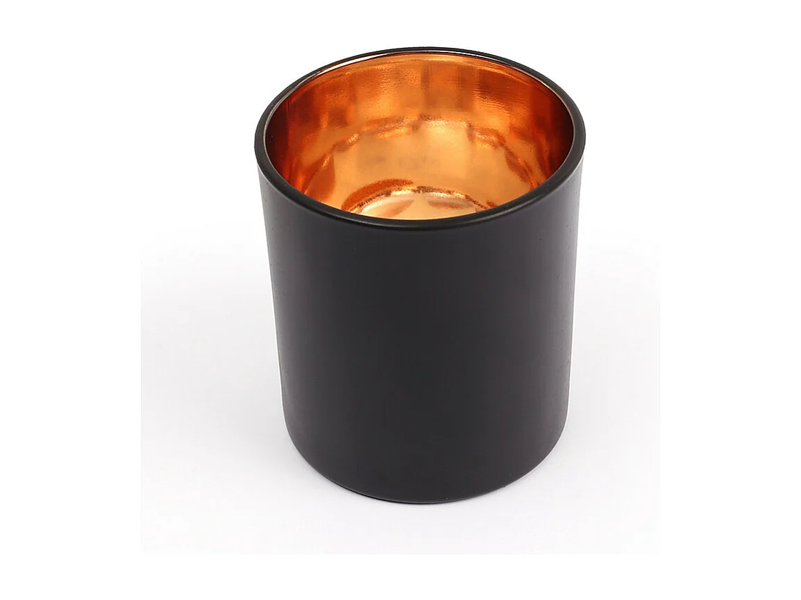 Designerkaars Glas - Mat Zwart - 8 x 8 x 9 cm