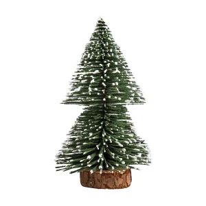 Decoratieve groene besneeuwde dennenboom – Miniatuur 15 cm