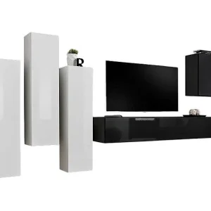 Design woonkamermeubelset uit de SWITCH III collectie. Kleuren glanzend wit en zwart. Design woonkamermeubelset uit de SWITCH III collectie. Kleuren glanzend wit en zwart.