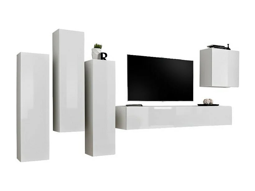 Set van design woonkamermeubels collectie SWITCH III. Kleur glanzend wit.