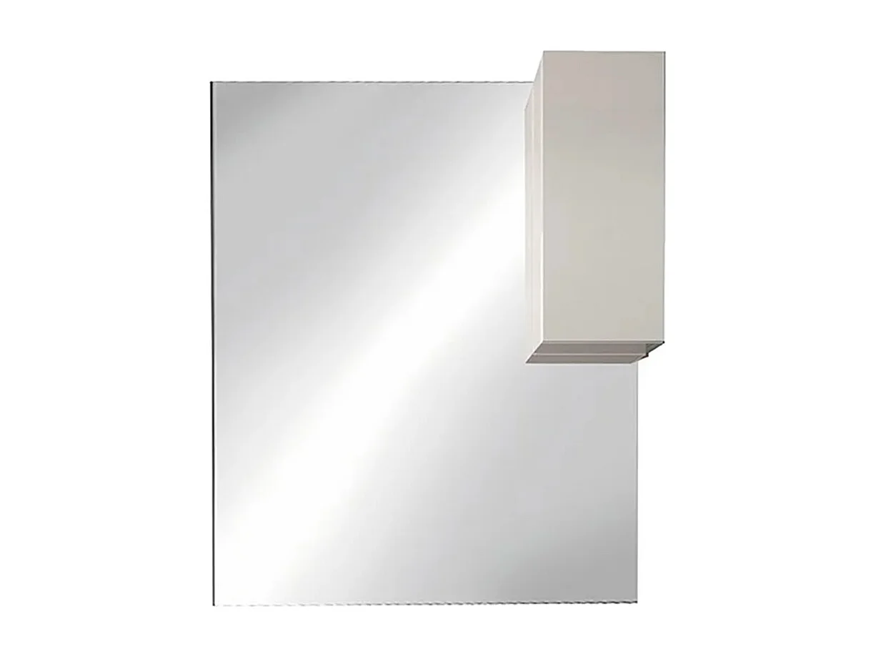 Designspiegel met opbergruimte, 80x110 cm, collectie VITARIO, in glanzend wit