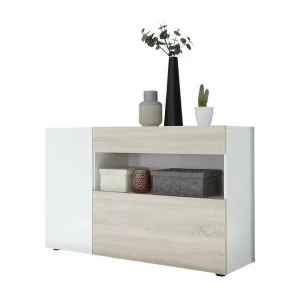 Buffet 1 lade en 2 deuren – Collectie KALO – Wit & Licht eiken – Elegantie en praktisch nut