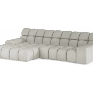 CAMPILE hoekbank met modern design, 297×180 cm, hoge functionaliteit, comfortabele zitting, kleur wit Eden, linkerkant CAMPILE hoekbank met modern design, 297×180 cm, hoge functionaliteit, comfortabele zitting, kleur wit Eden, linkerkant